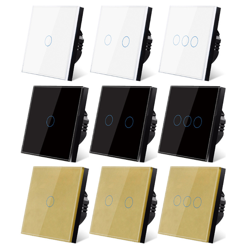 2 Gang WiFi RF Smart Switch UK 2400W Glass Touch Light Switch